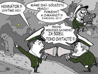 KARIKATÚRA Policajný zásah proti hovn*omanovi