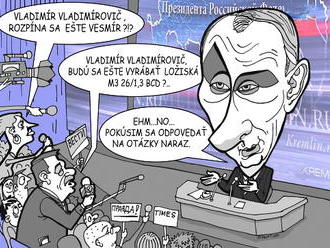 KARIKATÚRA Putinova tlačovka