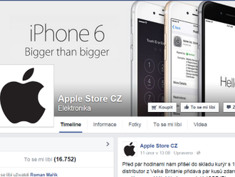 Tisíce lidí naletěly falešné facebookové stránce Apple Store CZ