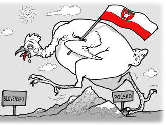 KARIKATÚRA Poľská kuracina obsadzuje Slovensko