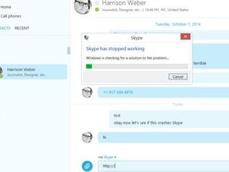 Skype má stejný problém jako iPhone. Padá při zadání určitých znaků v chatu