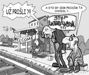 KARIKATÚRA Protest proti islamizácii Európy