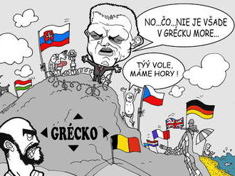 KARIKATÚRA Privatizácia v Grécku, môžu sa Slováci tešiť, že dostanú ostrov pri mori?