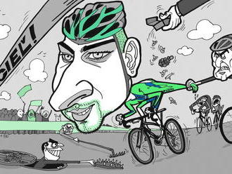 KARIKATÚRA Náš hrdina Peťo Sagan: Všetci ho chcú zastaviť, ale on bojuje statočne