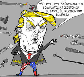 KARIKATÚRA Boj o najmocnejšieho muža na svete začal: Trump zatiaľ triumfuje