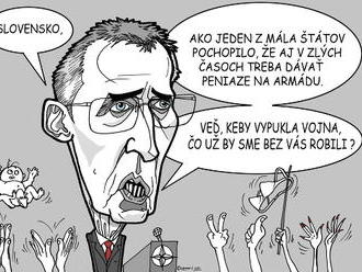 KARIKATÚRA Šéf NATO si robí srandu so Slovenska