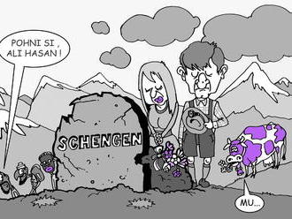 KARIKATÚRA Posledná rozlúčka so Schengenom