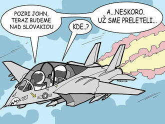 KARIKATÚRA Americké lietadlo nad Slovenskom