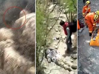 Tourist falls from the Great Wall of China and plummets to the ground below but lives