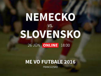 Nemecko - Slovensko: Online z EURO 2016 vo futbale