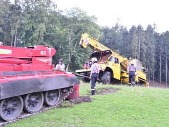 Jeřáb v rybníku u Nového Strašecí: Vytáhli ho tankem