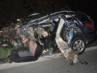 Tragédia na Spiši, mladík   to napálil do stromu: Totálne zdemolované auto na FOTO