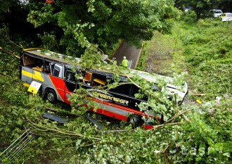 V Česku havaroval autobus s deťmi: Odtrhol sa pod ním kus krajnice