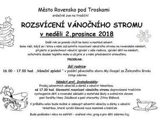 Rozsvícení vánočního stromu - Rovensko pod Troskami