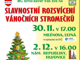 Rozsvícení vánočního stromu - Brno Lesná