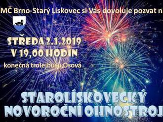 Novoroční ohňostroj - Brno Starý Lískovec