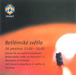 Betlémské světlo na náměstí - Vrchlabí