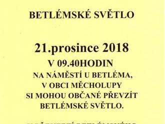 Betlémské světlo - Měcholupy