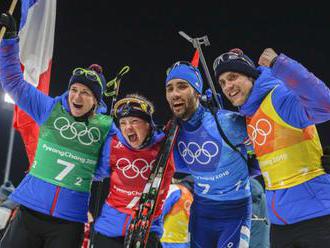 Martin Fourcade má zlato aj zo štafety, dlho prvé Nemecko skončilo bez olympijskej medaily