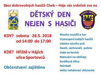 Dětský den nejen s hasiči - Hřiště v Hájích Cheb