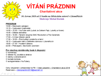 Charitativní akce Vítání prázdnin 2018