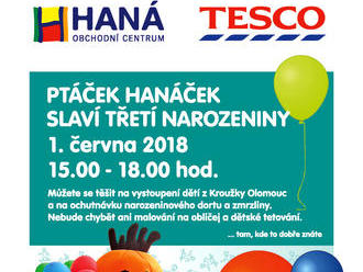 Ptáček Hanáček slaví narozeniny - Obchodní centrum Haná Olomouc