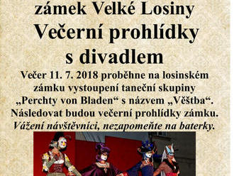 Večerní prohlídky s divadlem na zámku Velké Losiny