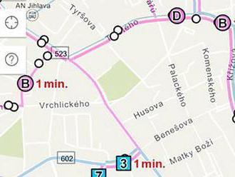   Jihlava spustila aplikaci, která ukazuje aktuální polohu vozů MHD na mapě