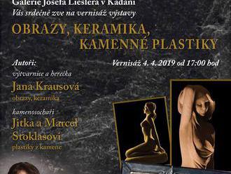 Obrazy, keramika, kamenné plastiky