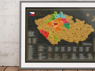 Originálna stieracia mapa Česka s viac ako 300 miestami, ktoré stoja za návštevu