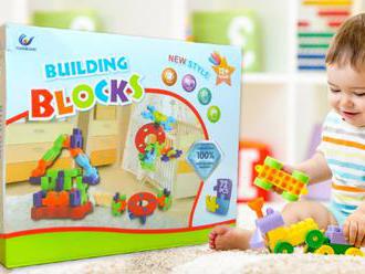 Sloník, sliepka aj slimáčik... Detské kocky Building Blocks so 72 dielikmi od 12 mesiacov.