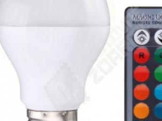 Stmievateľná RGB LED žiarovka s ovládačom - E27/B22 a preprava zdarma.