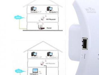 Zosilňovač WIFI signálu do zásuvky, vhodný pre WLAN štandardy s rýchlosťou od 11 do 300 Mbit/s!