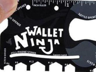 Multifunkčná karta Wallet Ninja. Skrutkovač, šesťhranný kľúč, otvárač fliaš, plechoviek!