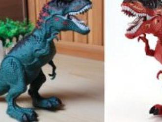 Veľký dinosaurus, chodí, kladie vajcia, vydáva zvuky - skvelá zábava pre všetky deti.