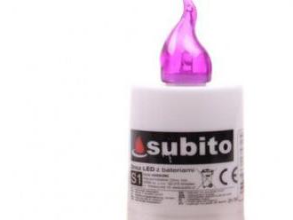 Náhrobná LED sviečka Subito S1 fialová