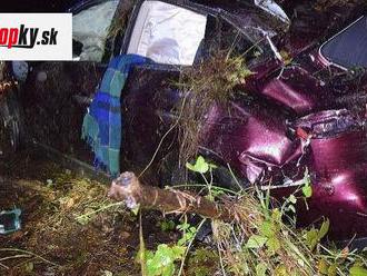 FOTO 16-ročné opité dievča si sadlo za volant: Dve promile, zničené auto a poškodené koľajnice