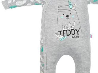 Bavlnený dojčenský overal New Baby Wild Teddy pre bábätká.