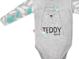 Dojčenské body s bočným zapínaním New Baby Wild Teddy.