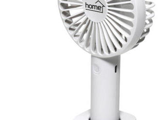 Ručný, nabíjateľný ventilátor, 9 cm, biela farba