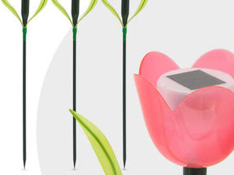 LED solárna tulipánová lampa 44 cm - 12 ks. Vytvorte výnimočnú atmosféru vo vašej záhrade.