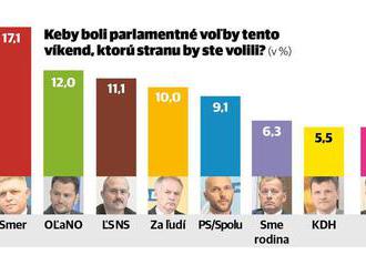 Exkluzívny prieskum pre Pravdu: 1. Smer, 2. OĽaNO, 3. ĽSNS