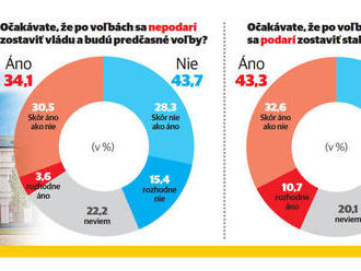 Tretina ľudí čaká predčasné voľby