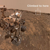 Curiosity se opět vyfotil a pak se vydal na rekordní výstup