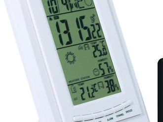 Meteorologická stanica s vonkajším senzorom - predpoveď počasia animovanými symbolmi.