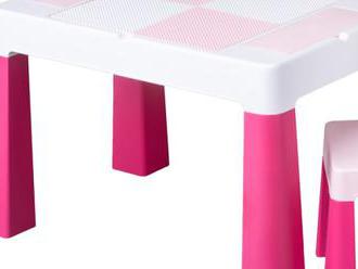 Originálna farbená detská sada stolček a stolička Multifun pink.