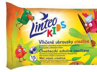 Vlhčené obrúsky Linteo Baby Kids 15ks - odstraňujú škvrny od atramentu, lepidlá, fixu....