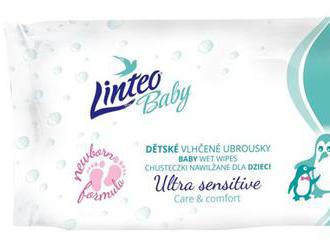 Čistiace vlhčené obrúsky Linteo Baby 64ks Sensitive.