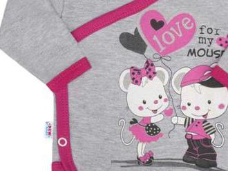 Detské body s bočným zapínaním New Baby Love Mouse