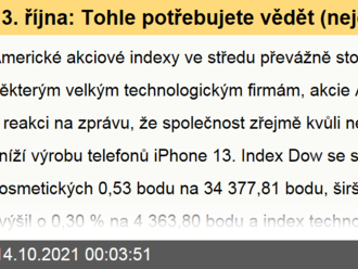 13. října: Tohle potřebujete vědět   o středečním obchodování v USA